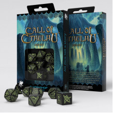 Call of Cthulhu Dice Black & Glow-in-the-dark Dice Set