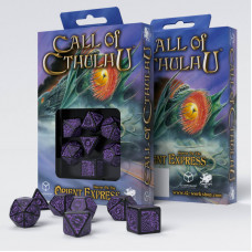 COC Horror on the Orient Express Black & Purple Dice Set